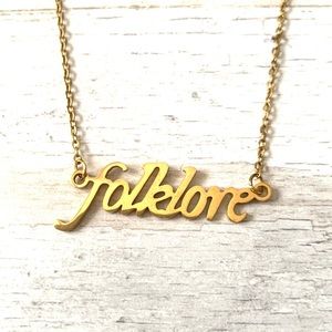 Taylor Swift Merch Gold Chain Folklore Album Necklace Jewelry The Eras Tour NEW